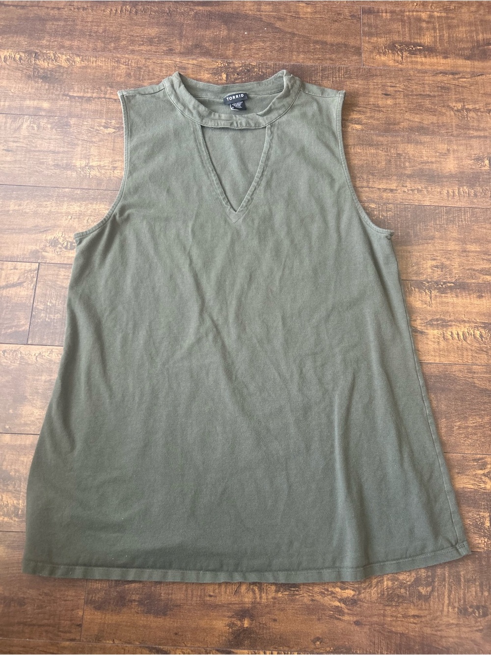 torrid Olive Green Keyhole V-Neck Tank